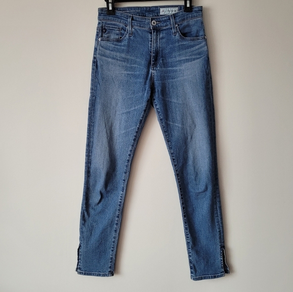 AG Anthropologie High Rise Stevie Straight Ankle Blue Jeans Size 26R - Picture 3 of 16